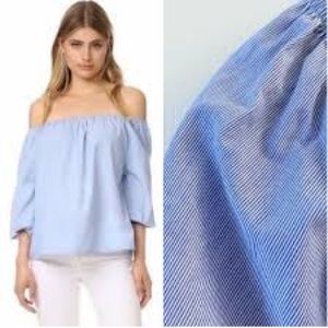MAEVE $98 Anthropologie off shoulder pinstripe top XS cotton